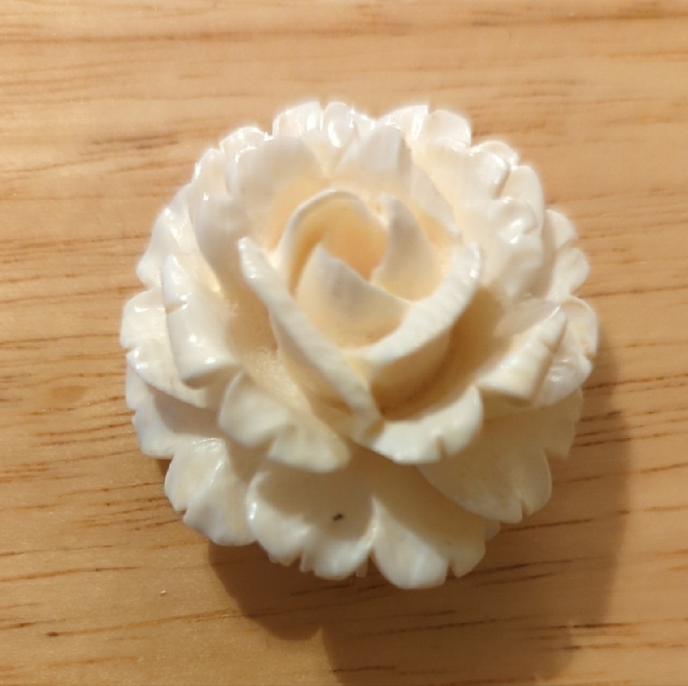 Vintage Cream Rose Brooch